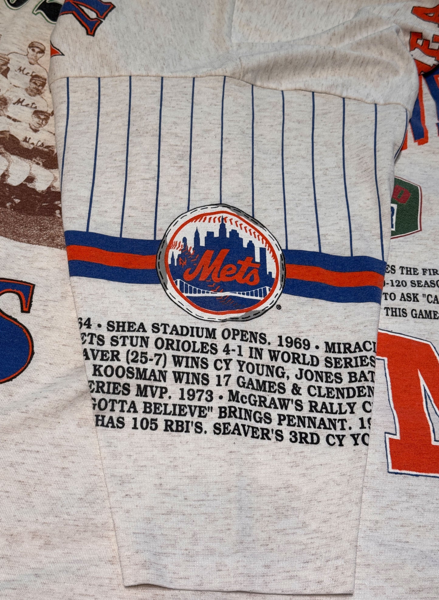 (SUP-287) MLB 1962 NEW YORK METS 3/4 SLEEVE TEE - MADE IN U.S.A. (XL)