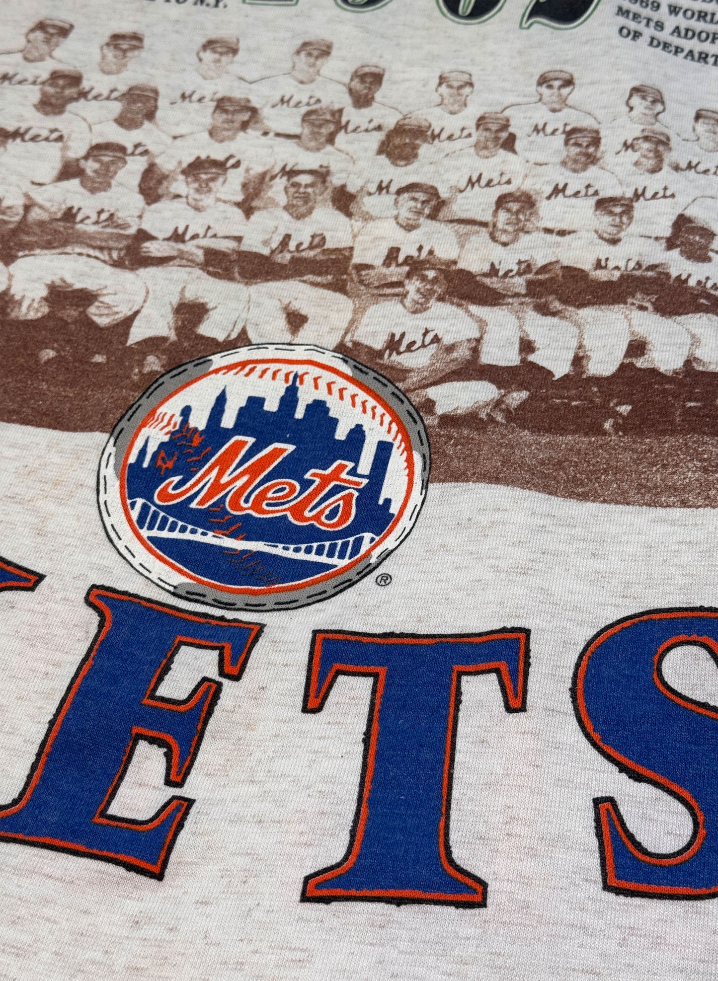 (SUP-287) MLB 1962 NEW YORK METS 3/4 SLEEVE TEE - MADE IN U.S.A. (XL)