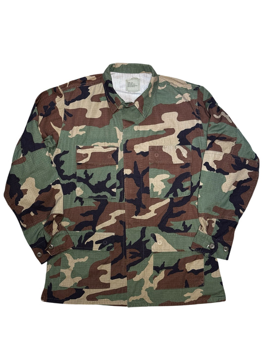 (SUP-848) US MILITARY WOODLAND CAMO RIPSTOP BDU SHIRT (2) - M/L