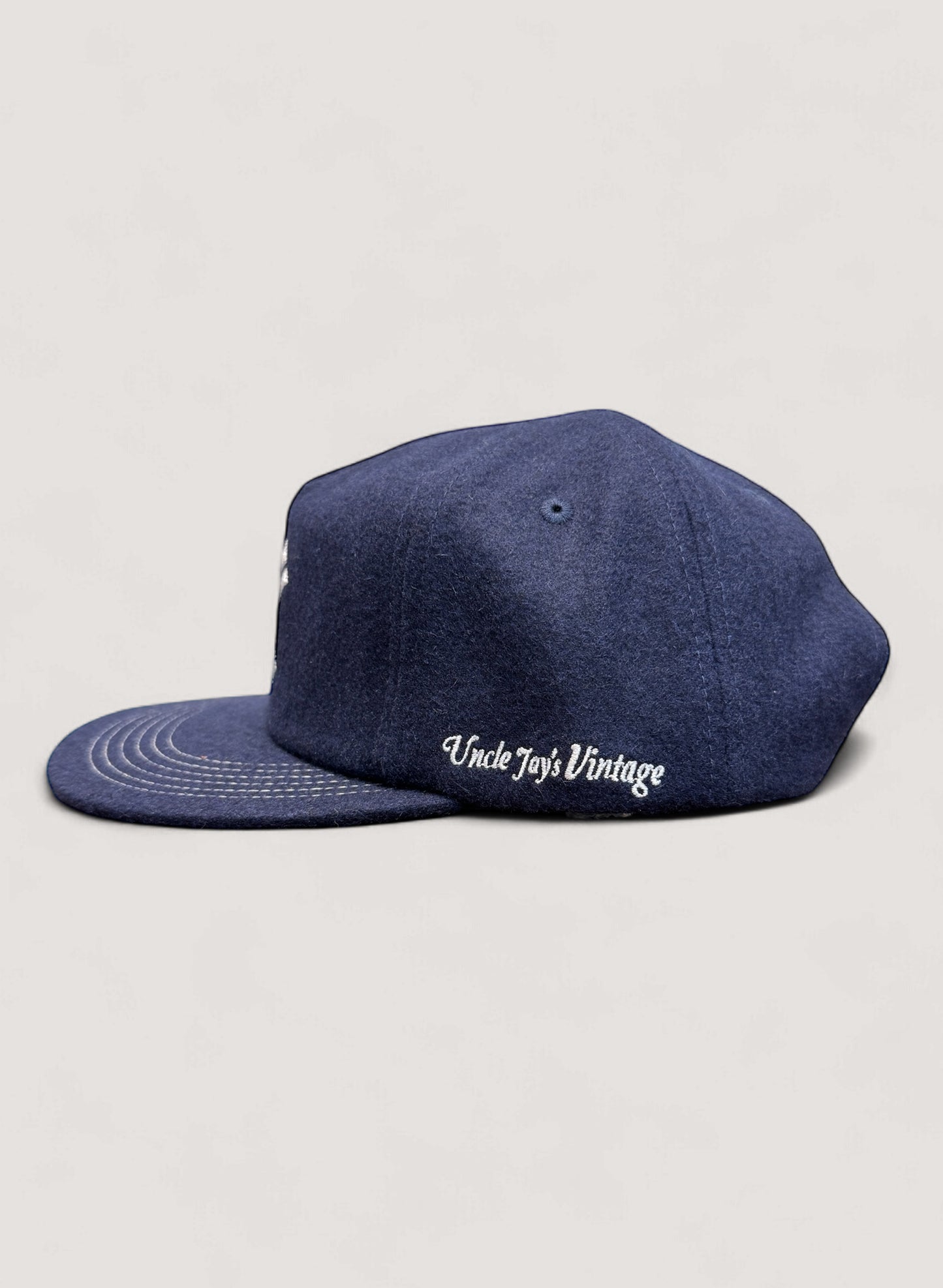 Uncle Jay's Vintage Chainstitch Cap NAVY/WHITE (UNCLE-001)