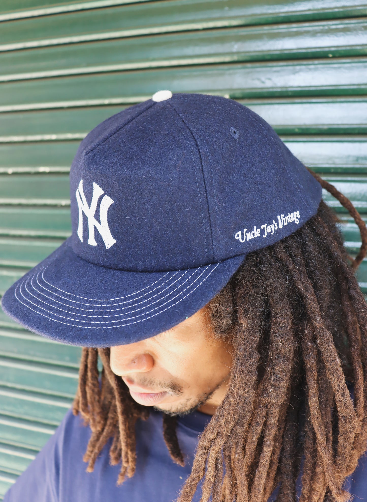 Uncle Jay's Vintage Chainstitch Cap NAVY/WHITE (UNCLE-001)
