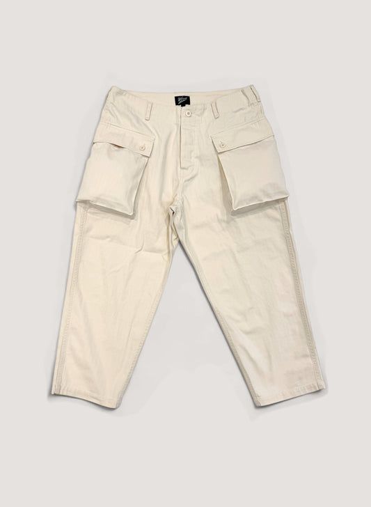 WOODBLOCK W-44 HERRINGBONE CARGO PANTS NATURAL (WB-25SS-009)