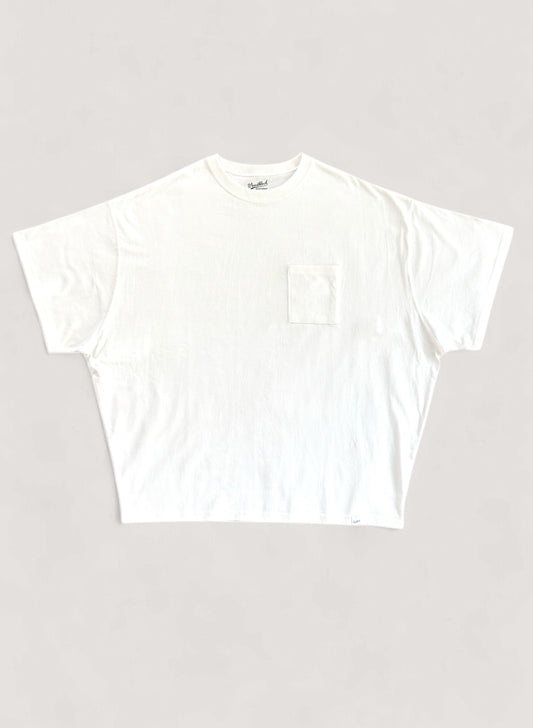 WOODBLOCK S/S WIDE TAPERED SILHOUETTE POCKET T-SHIRT NATURAL(WB-25SS-010)