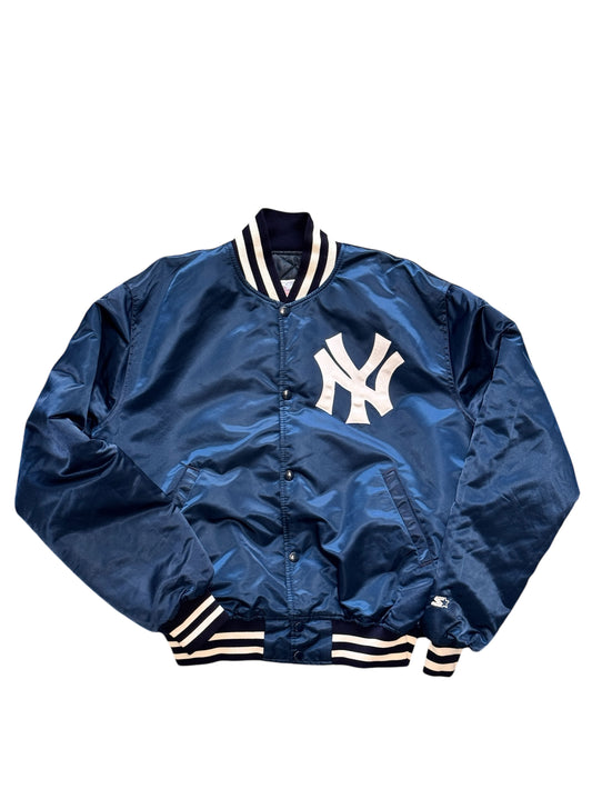 (SUP-550) STARTER NEW YORK YANKEES NYLON STADIUM JACKET - L - MADE IN U.S.A.