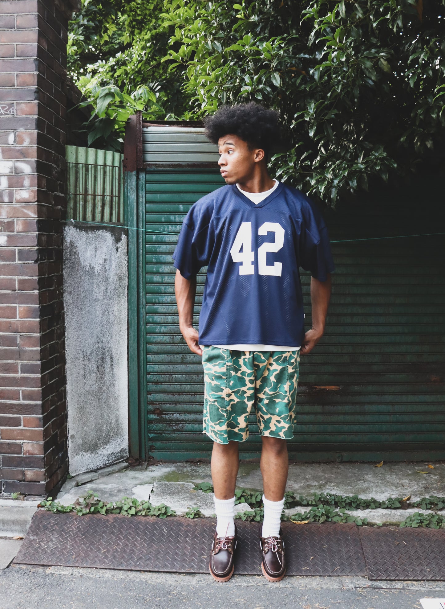 WOODBLOCK 42 MESH FOOTBALL SHIRT NAVY (WB-24SS-071)