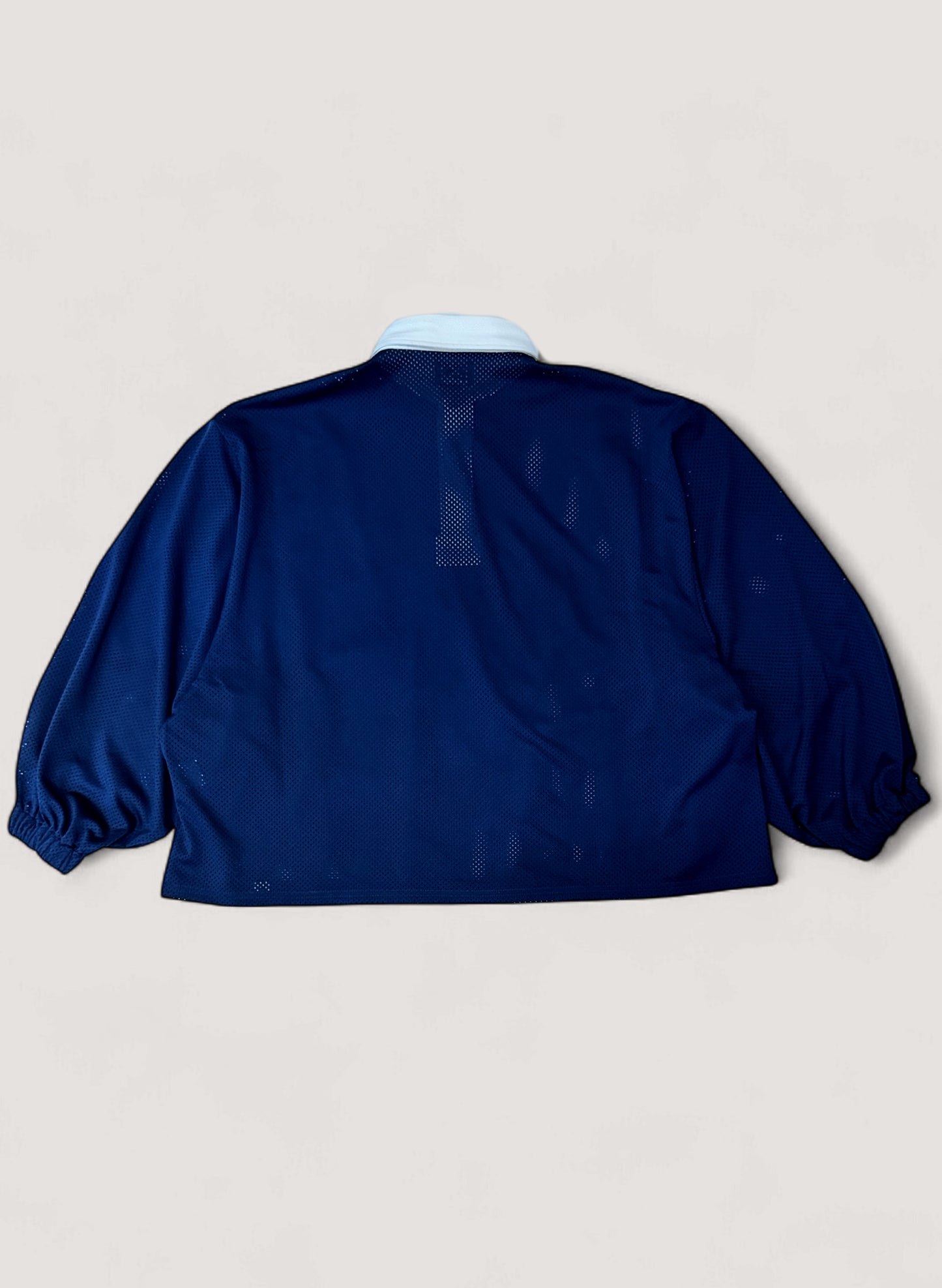 WOODBLOCK LS MESH RUGGER SHIRT NAVY/WHITE (WB-25AW-003)