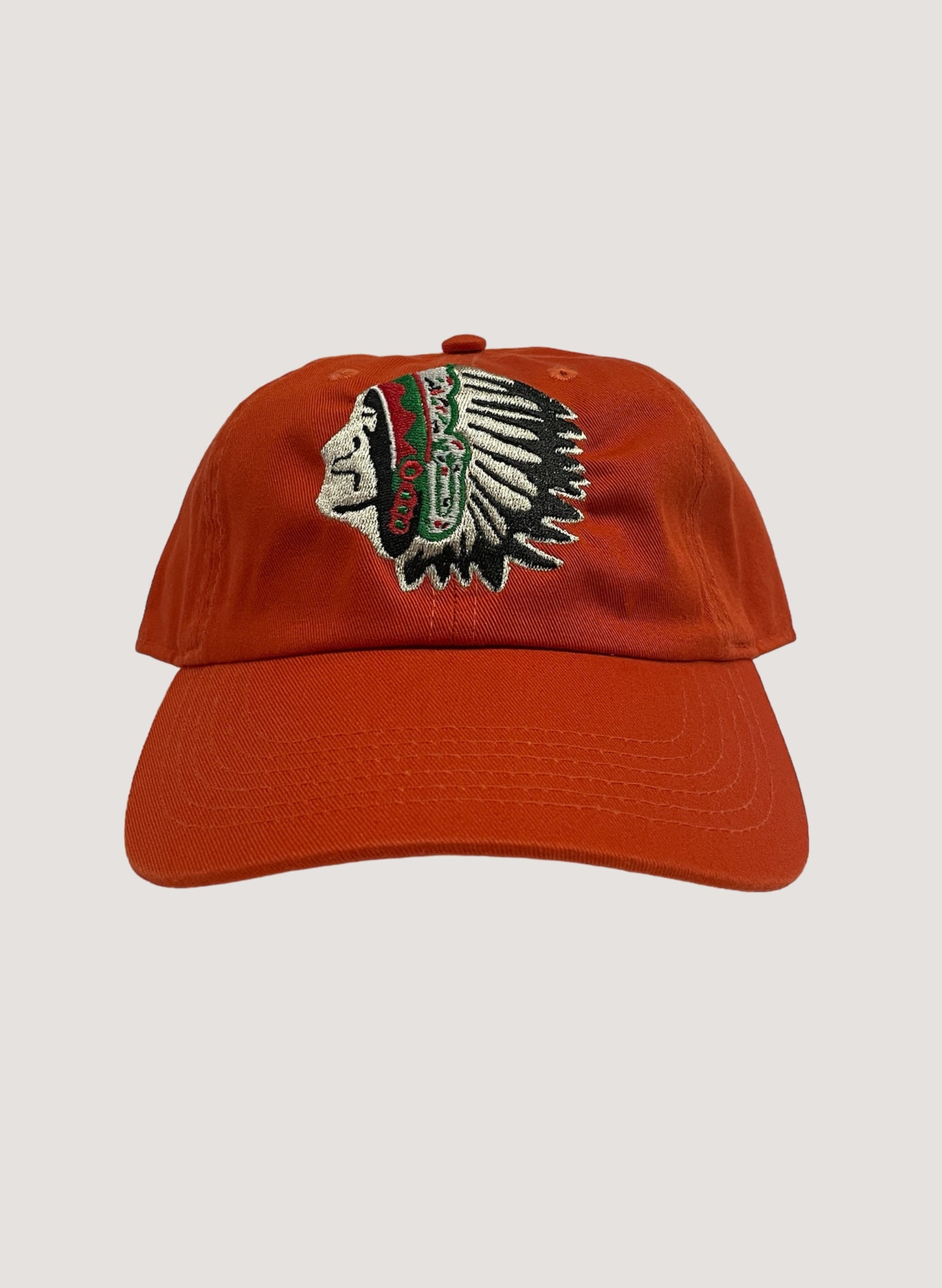 WOODBLOCK EMBROIDERY CHIEF HEAD CAP ORANGE(WB-24SPT-01)
