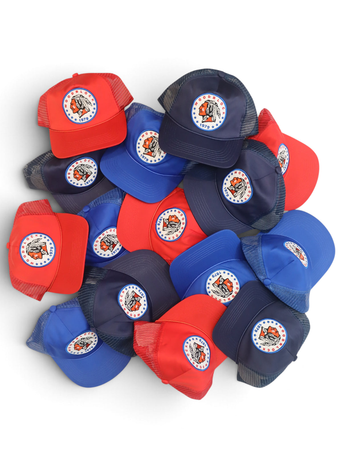 WOODBLOCK CHIEF PATCHED TRUCKER CAP RED (WB-26AW-005)