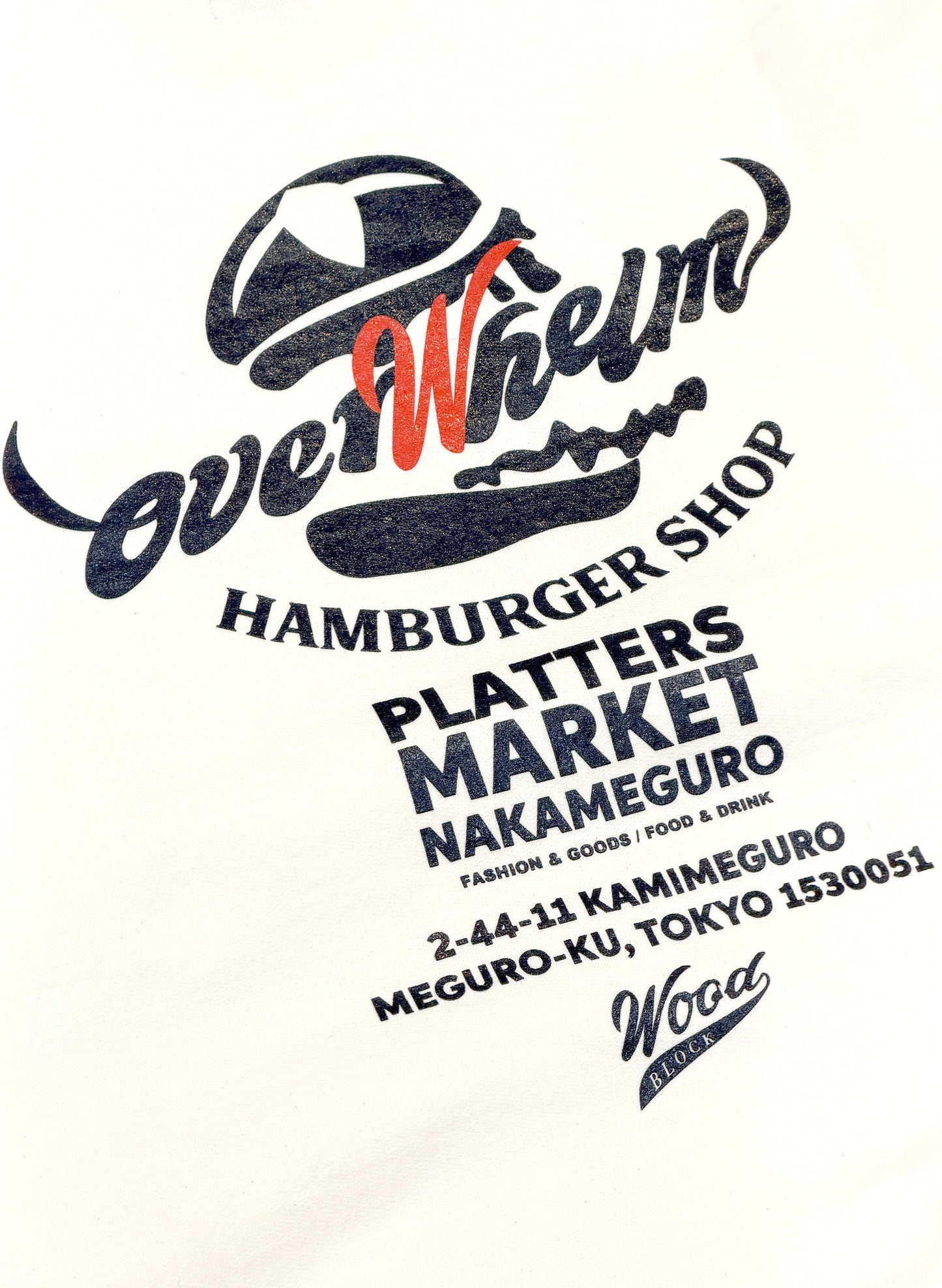 WOODBLOCK x OVERWHELM SOUVENIR CREW NECK SWEAT WHITE (WB-26SS-010)