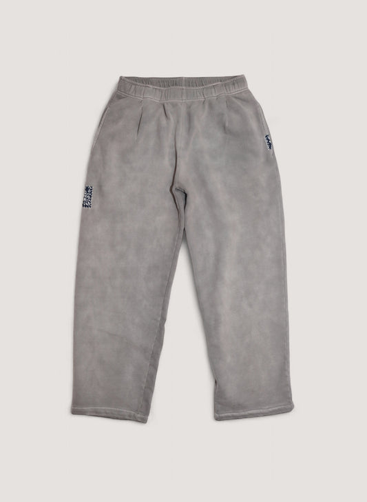 WOODBLOCK BANDANA PATCHED SUN FADE SWEAT PANT GREY/NAVY (WB-24AW-011)