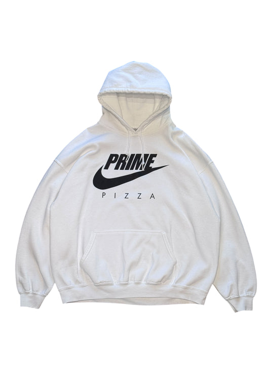 (SUP-608) PRIME PIZZA LOGO HOODIE - WHITE