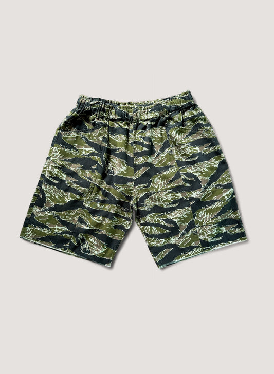WOODBLOCK CUT-OFF COTTON EASY SHORTS TIGER CAMO (WB-25SS-006)