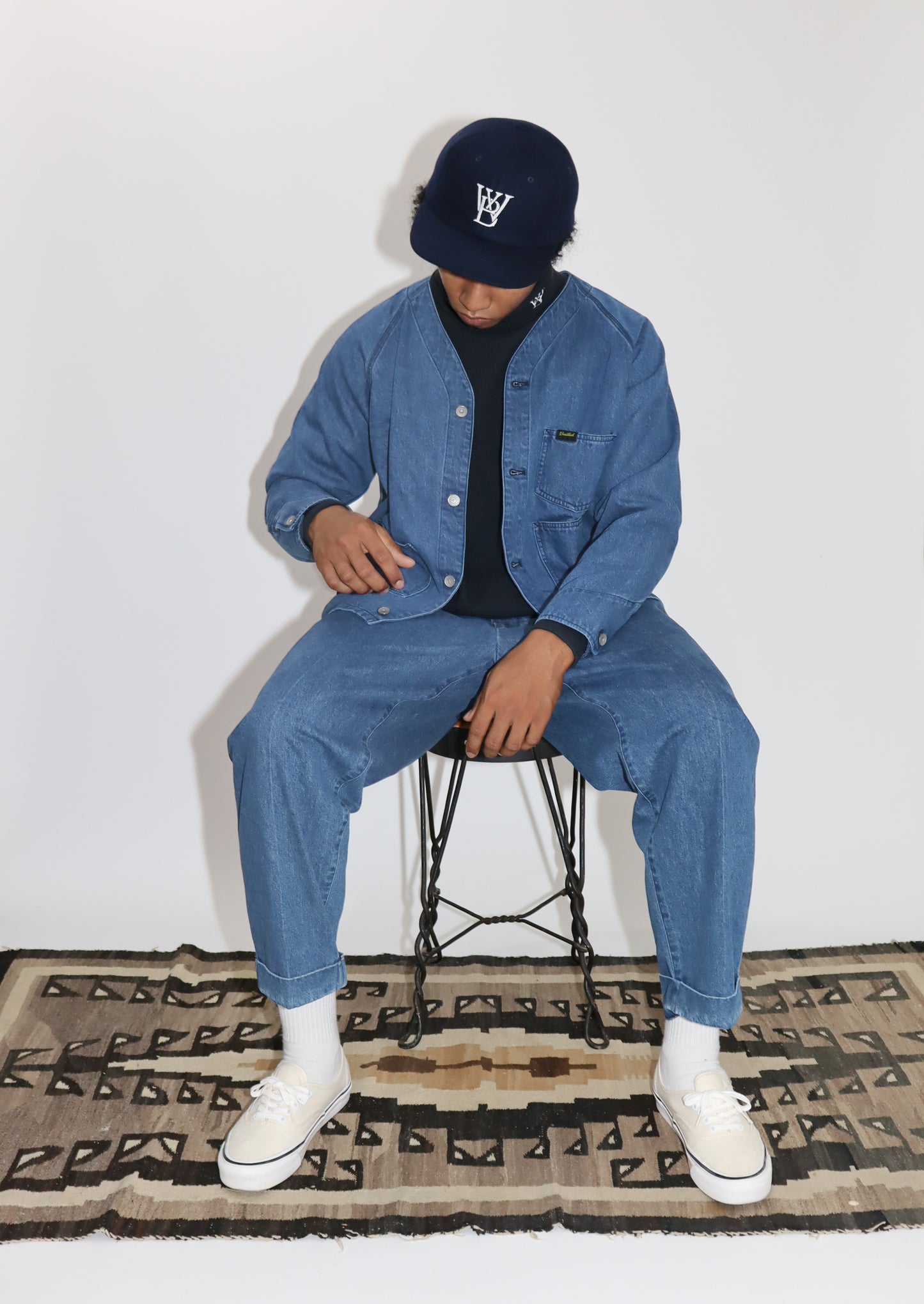 WOODBLOCK 2TUCK DENIM TROUSER INDIGO (WB-24AW-003)