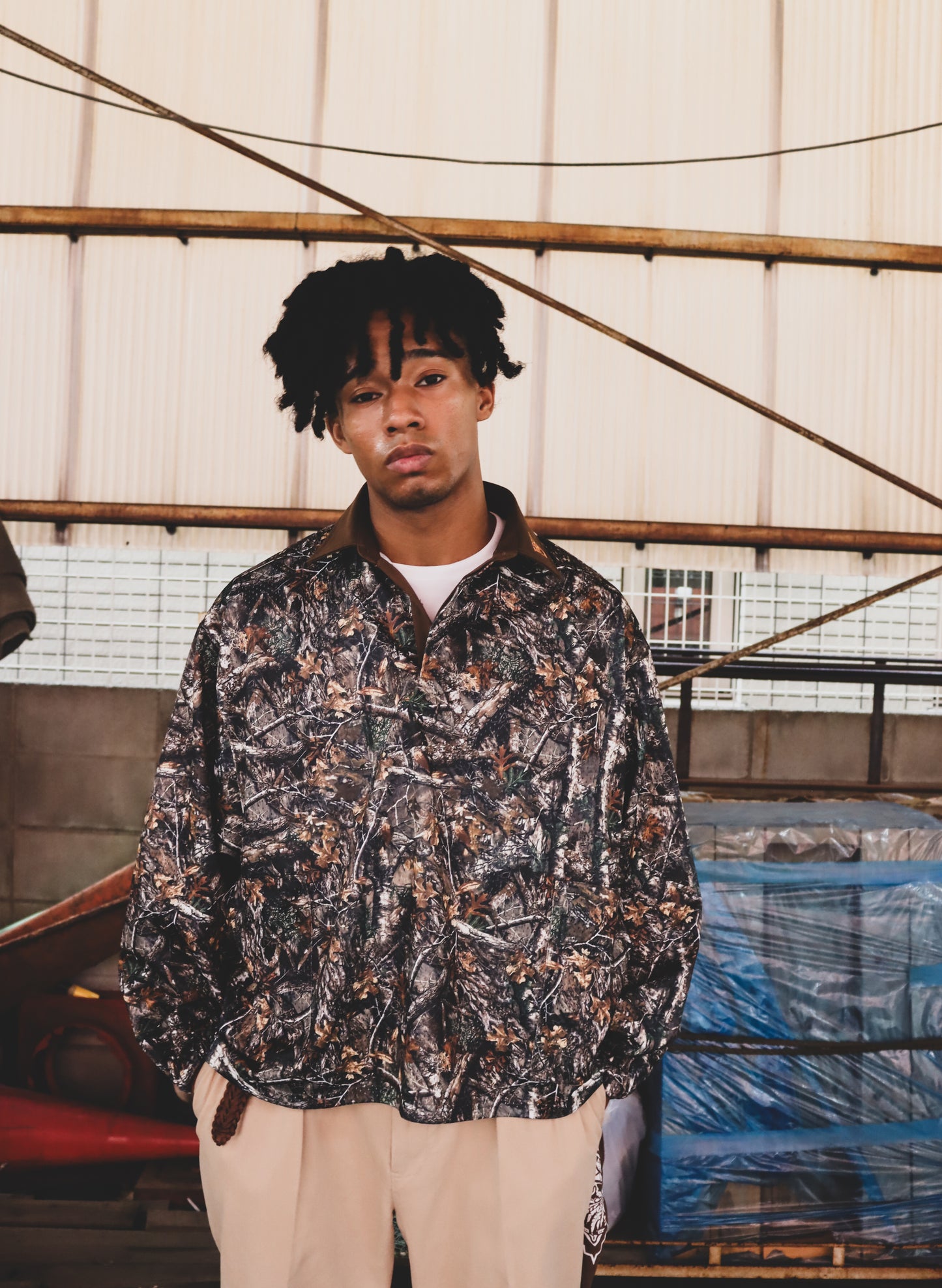 WOODBLOCK LS MESH RUGGER SHIRT REAL TREE CAMO/ORANGE (WB-25AW-003)