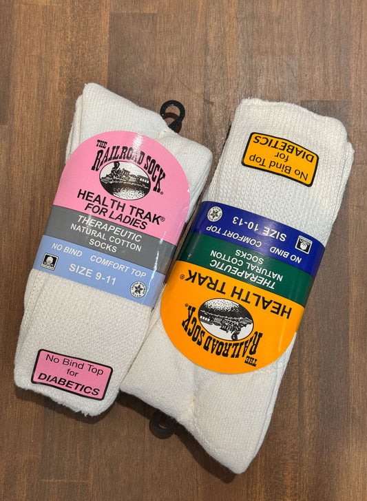 (SUP-441) THE RAILROAD SOCK HEALTH TRAK (2P) "DIABETICS" - MADE IN U.S.A.