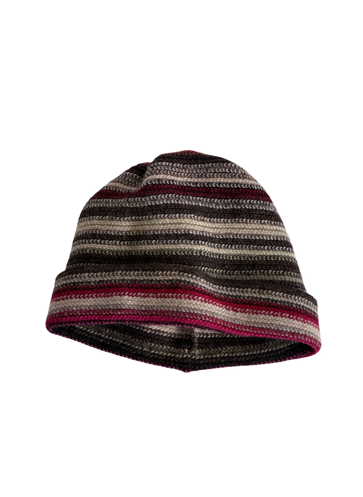 (SUP-254) THE SCARF COMPANY MULTI BORDER STRIPE BEANIE - RED