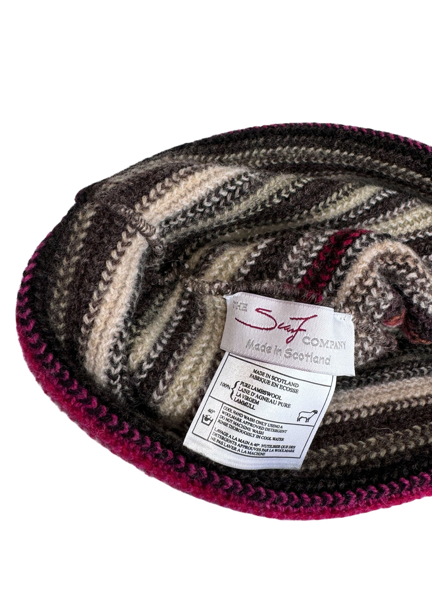 (SUP-254) THE SCARF COMPANY MULTI BORDER STRIPE BEANIE - RED