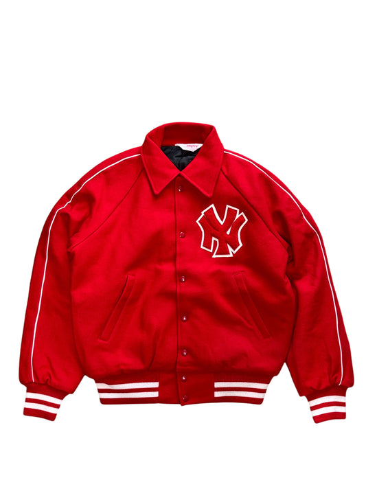 (SUP-547) NEW YORK YANKEES ALL MELTON RAGLAN STADIUM JACKET - MADE IN U.S.A.