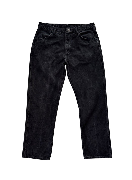 (SUP-322) RUSTLER BLACK DENIM - W36 x L30 - MADE IN MEXICO