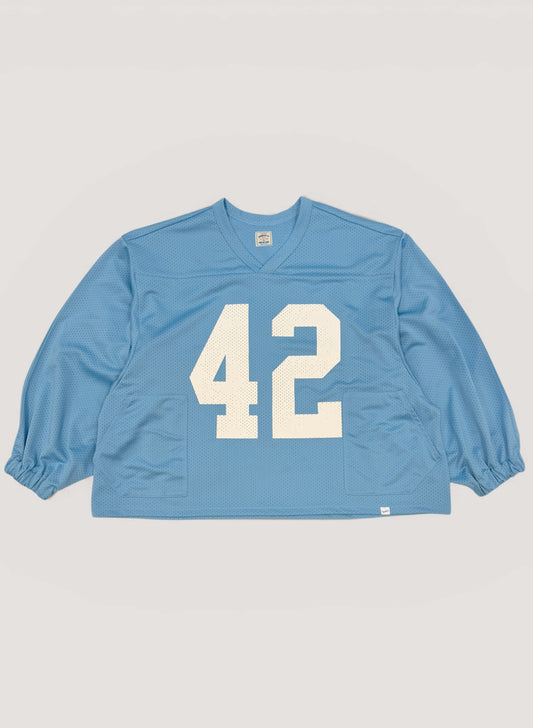 WOODBLOCK 42 MESH FOOTBALL LS SHIRT S.BLUE/WHITE (WB-26SS-007)
