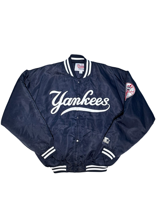 (SUP-845) STARTER MLB NEW YORK YANKEES "SCRIPT" LOGO STADIUM PADDED JACKET - L