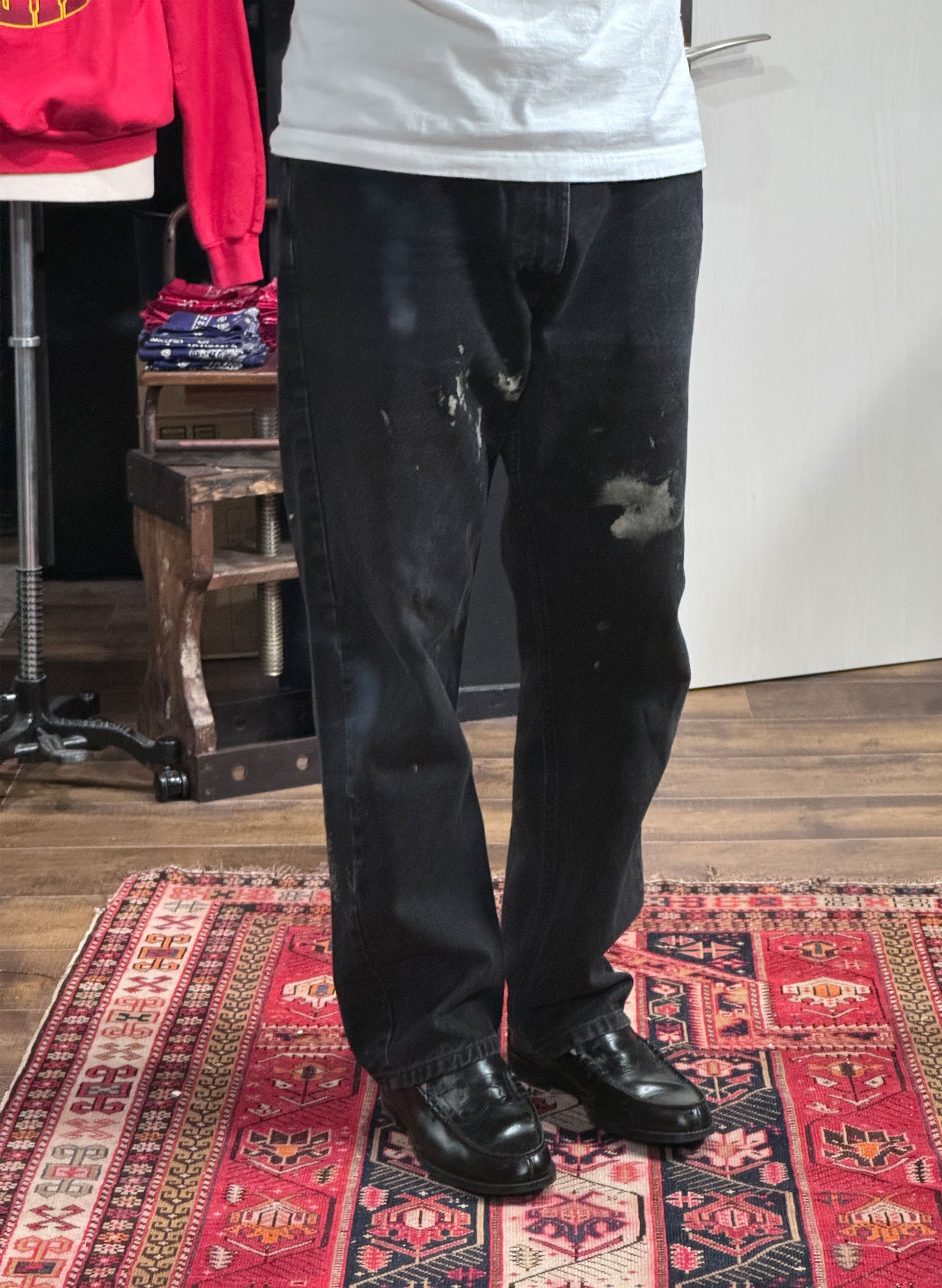 (SUP-206) LEVI'S 505 BLACK "PAINT" - MADE IN MEXICO