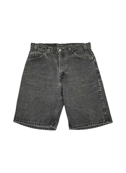 SUP-135 LEVI'S 550 BLACK DENIM SHORTS "ORANGE TAB" - MADE IN USA (W34)