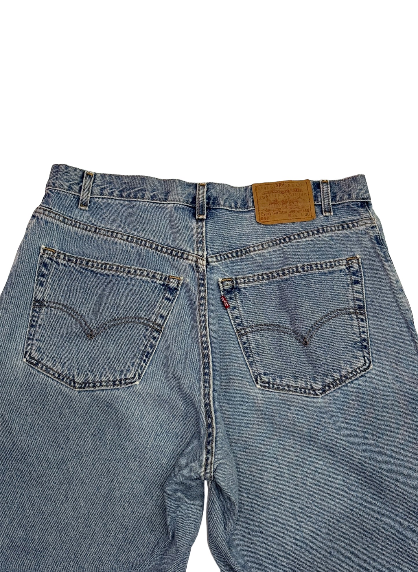 SUP-137 LEVI'S 560 DENIM SHORTS - MADE IN USA (W36)