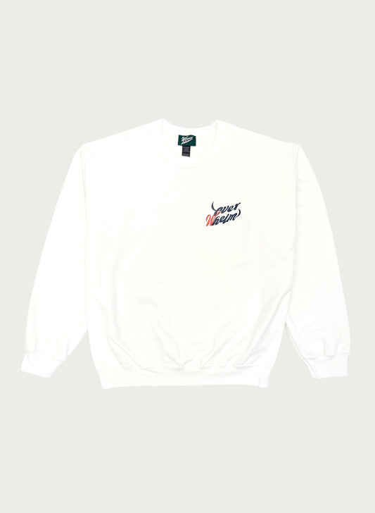 WOODBLOCK x OVERWHELM SOUVENIR CREW NECK SWEAT WHITE (WB-26SS-010)
