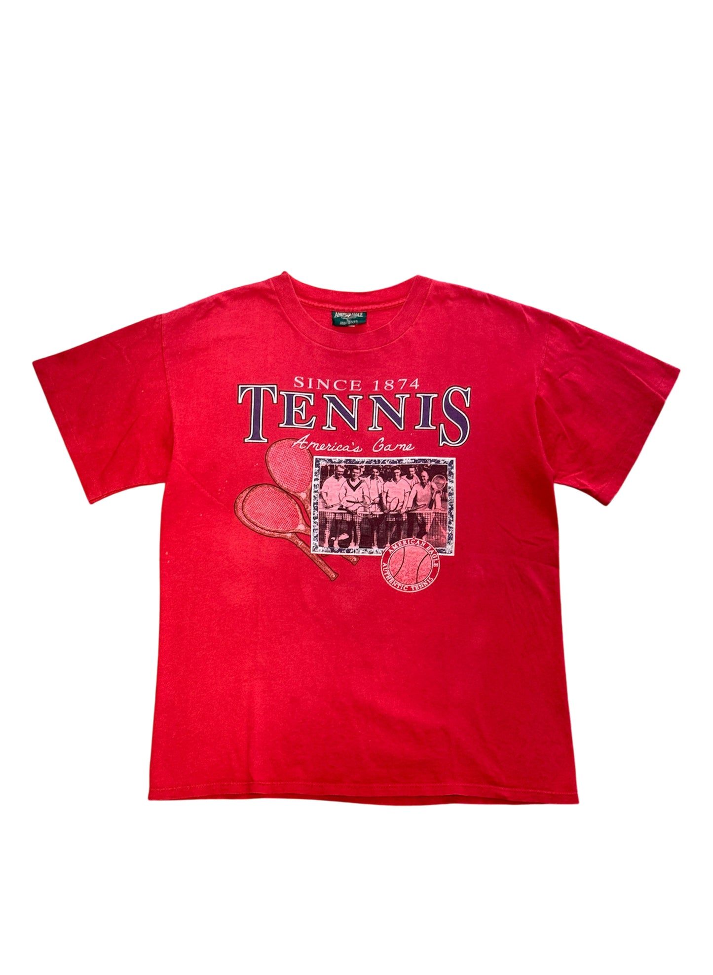 (SUP-399) 90's AMERICAN EAGLE "TENNIS" TEE - MADE IN U.S.A. (L)