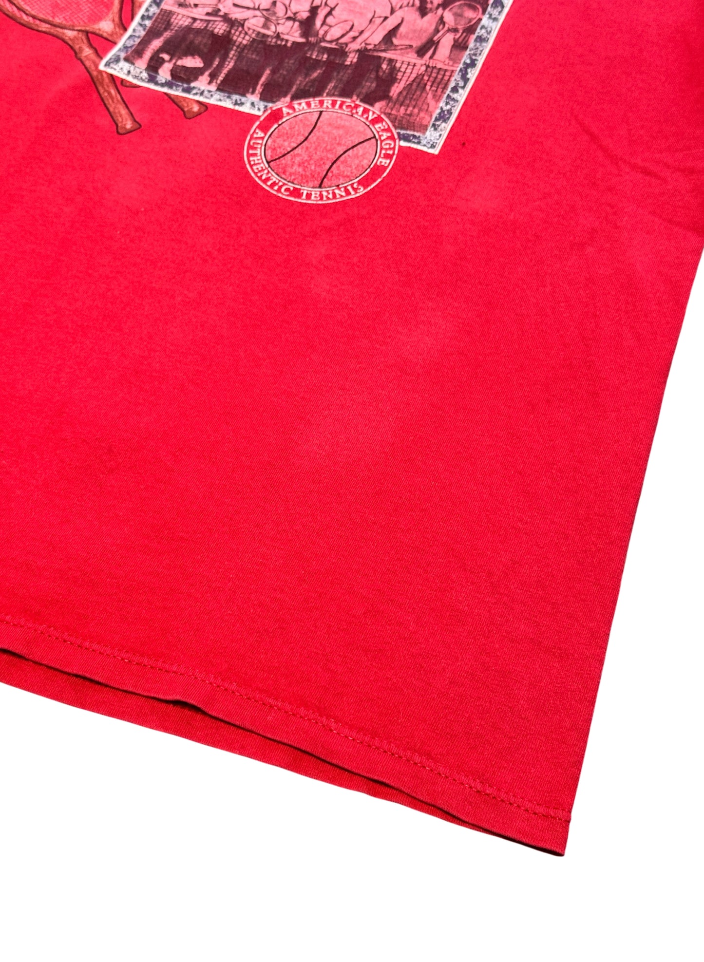 (SUP-399) 90's AMERICAN EAGLE "TENNIS" TEE - MADE IN U.S.A. (L)