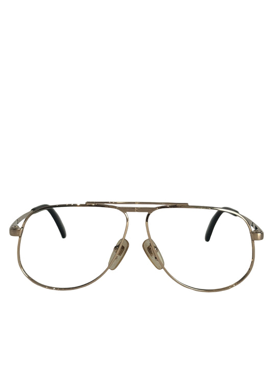 (SUP-539) 90s VINTAGE TEARDROP GOLD GLASSES - Nikon GIUGIARO (レンズなし)