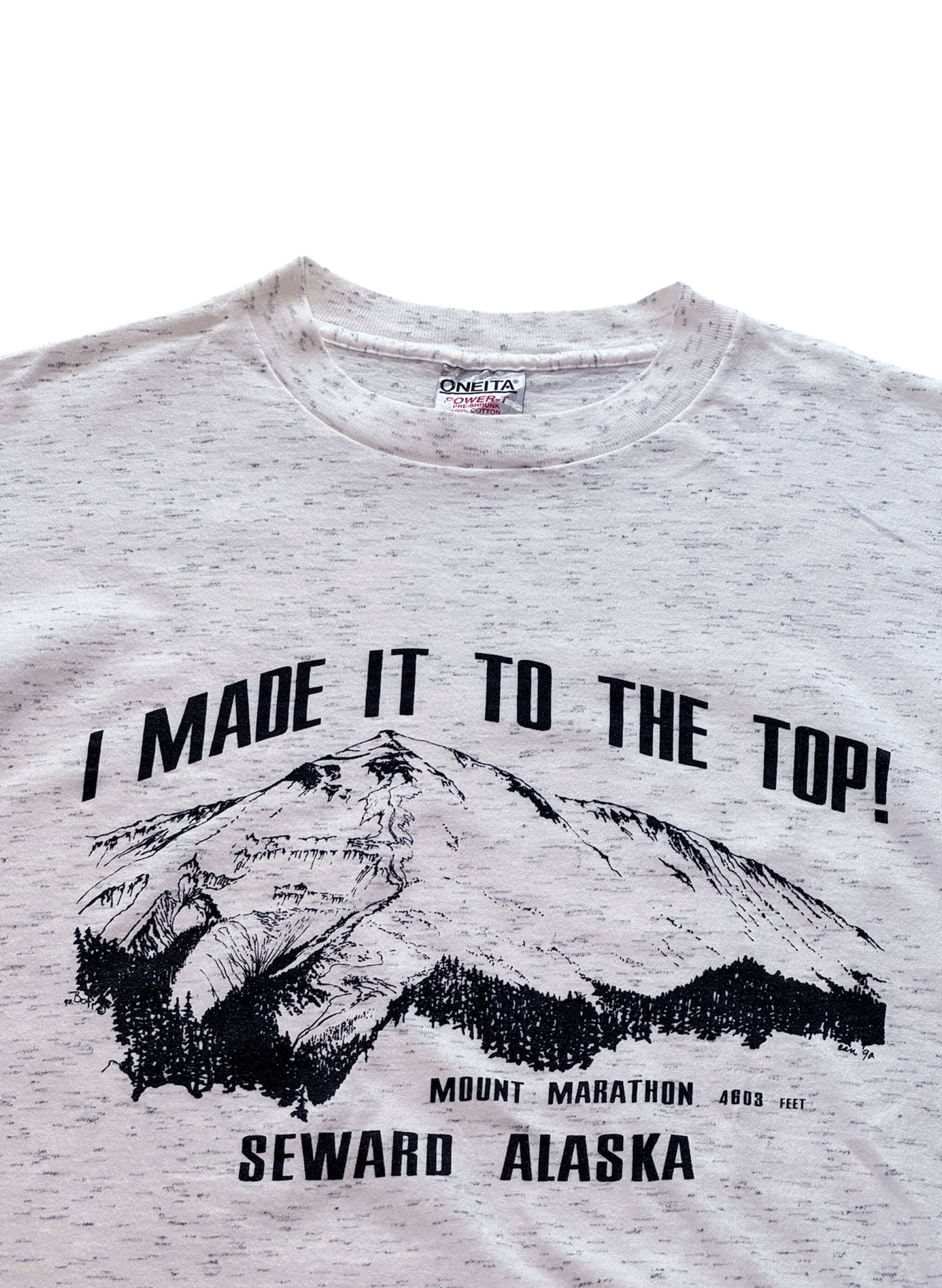 (SUP-408) 90s SEWARD ALASKA MATATHON TEE - MADE IN U.S.A. (L)