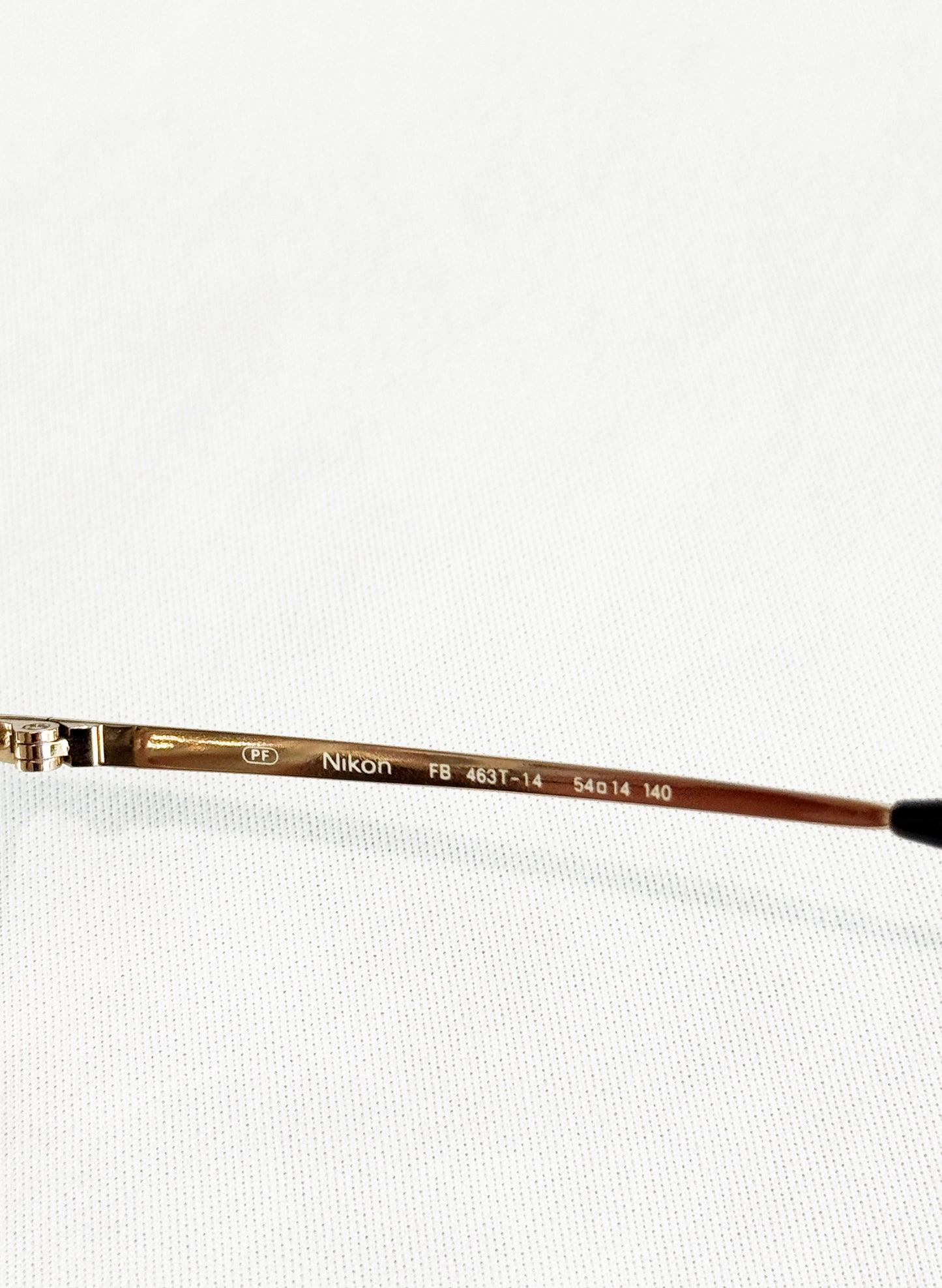 (SUP-416) 90s VINTAGE TWO BRIDGE GOLD FRAME GLASSES Nikon TITEX PF Ti-P
