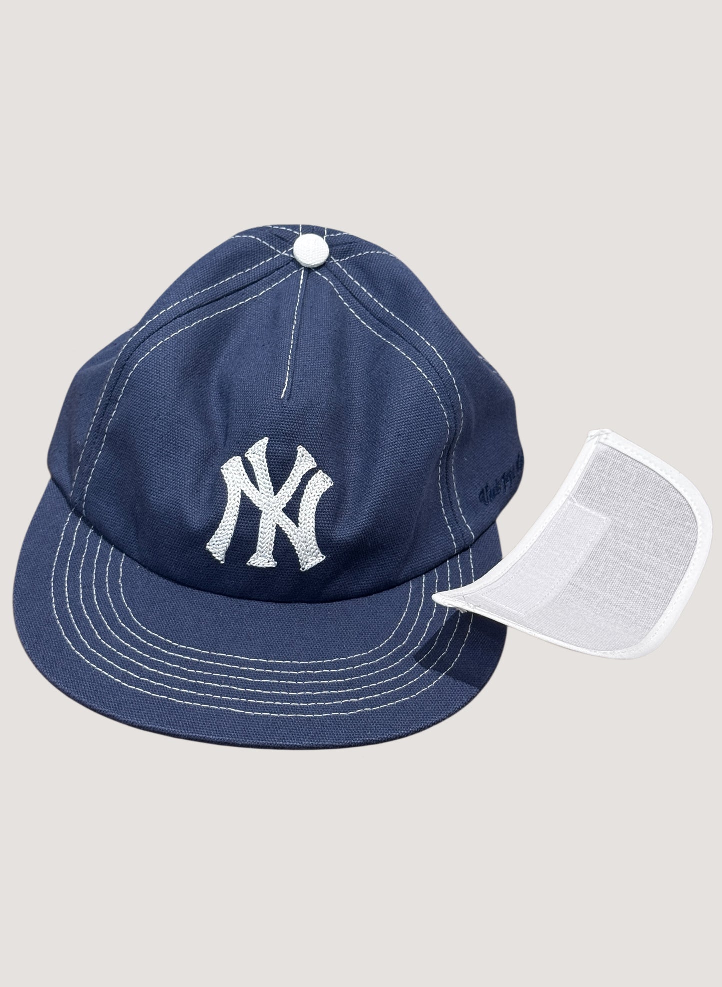 Uncle Jay's Vintage NY Yankees Chaintitch Canvas Cap Washed Navy (UNCLE-016)