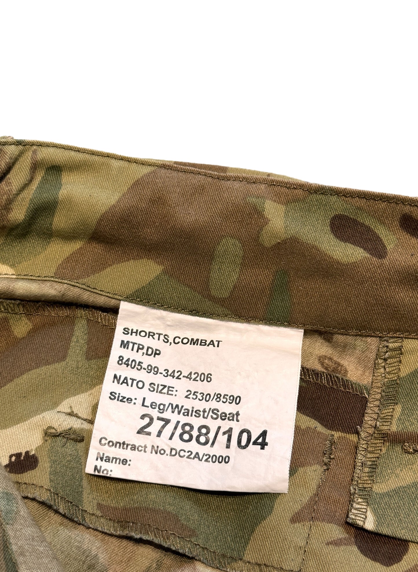 (SUP-293) UK MILTARY MTP CAMO SHORTS (w88)