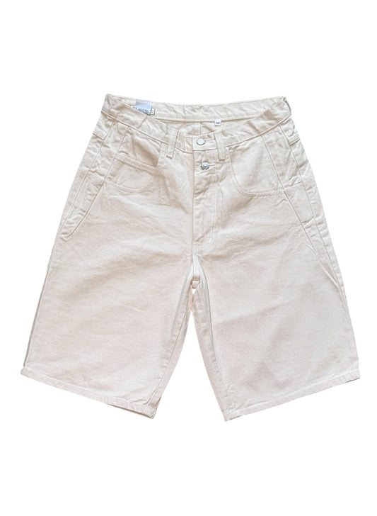 (SUP-721) DEADSTOCK GUESS DENIM JORTS "NATURAL" - MADE IN U.S.A.