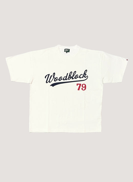 (WB-24SS-058) WOODBLOCK SCRIPT LOGO T-SHIRT WHITE