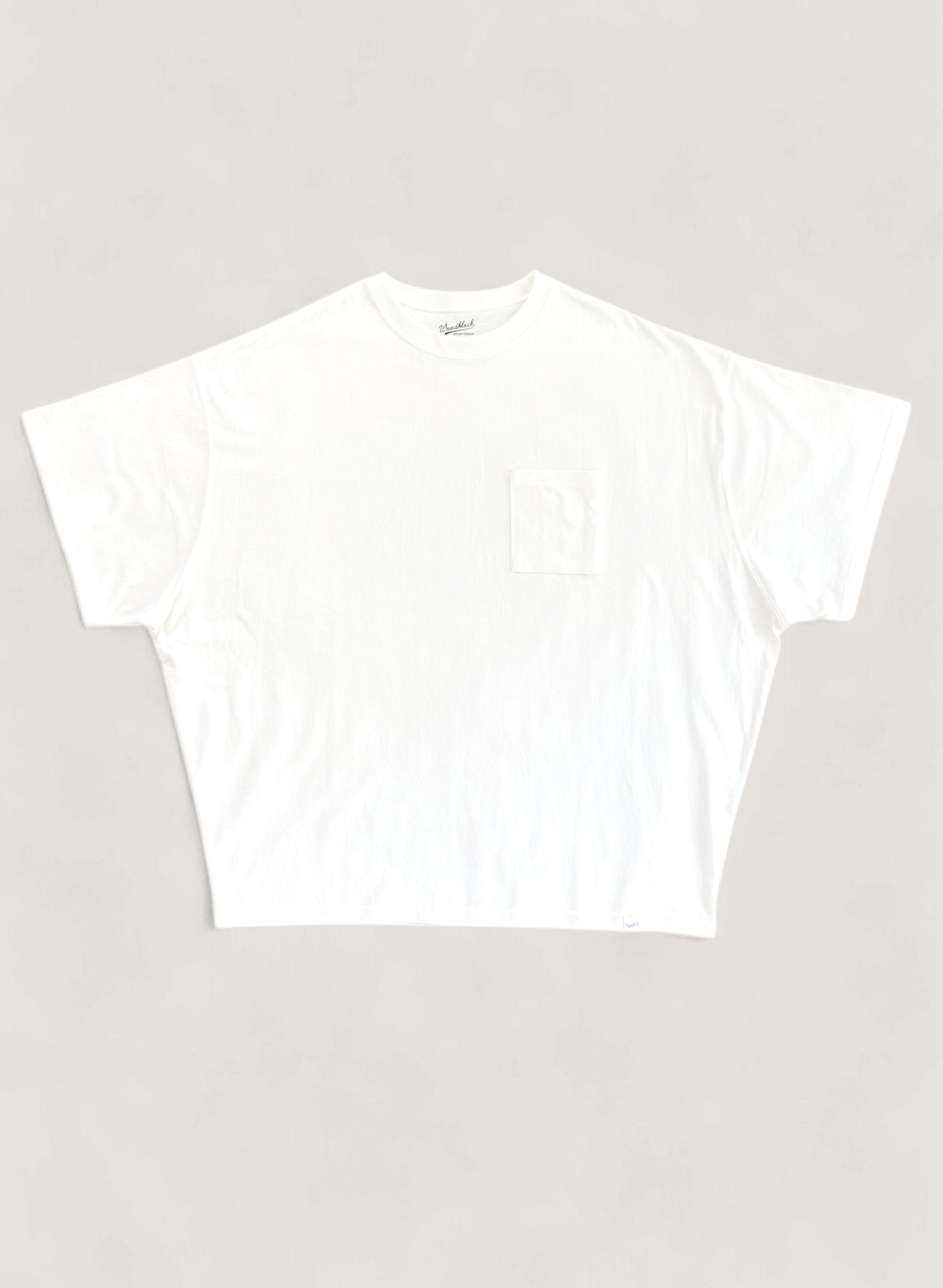 WOODBLOCK S/S WIDE TAPERED SILHOUETTE POCKET T-SHIRT WHITE (WB-25SS-014)