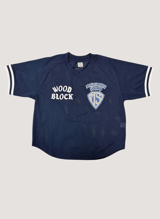 WOODBLOCK x MASTERPIECE SOUND V-NECK GAME SHIRT NAVY (WB-26SS-022)