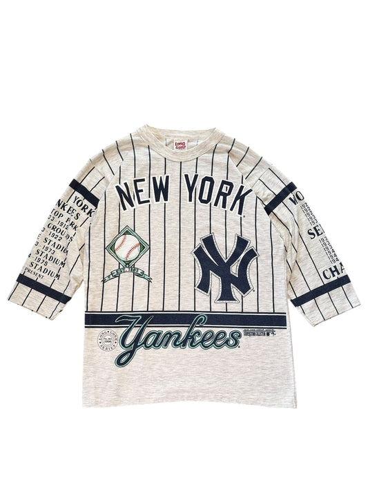 (SUP-320) MLB NEW YORK YANKEES 3/4 SLEEVE TEE - MADE IN U.S.A. (L)