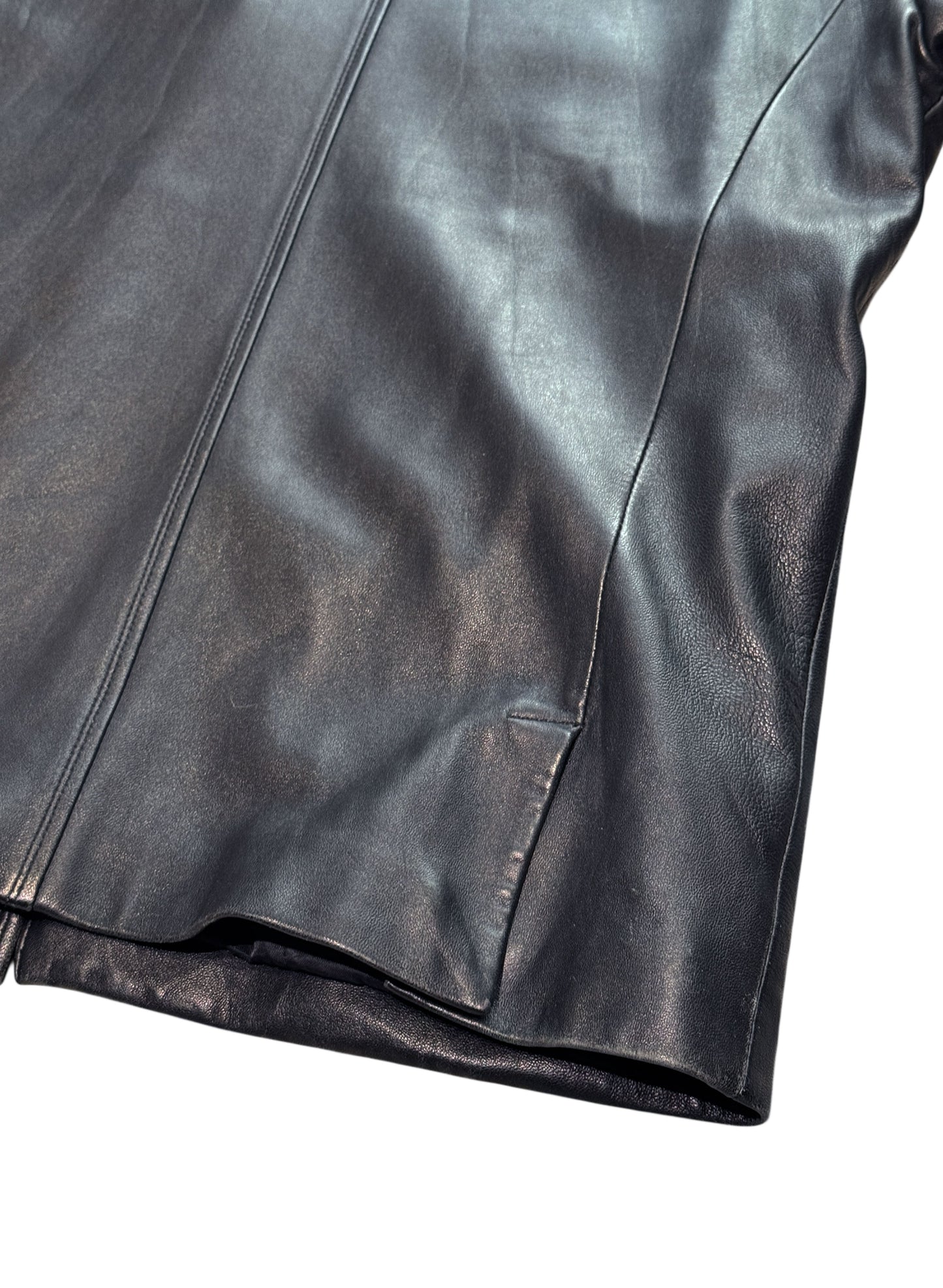 (SUP-561) Dan Valentino LEATHER ZIP UP HALF COAT