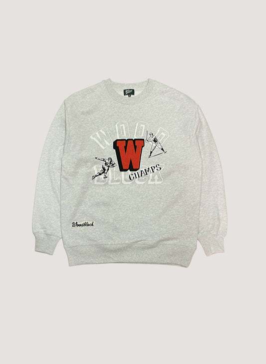 WOODBLOCK W PATCHED CREW NECK ASH GREY(WB-24SS-032)