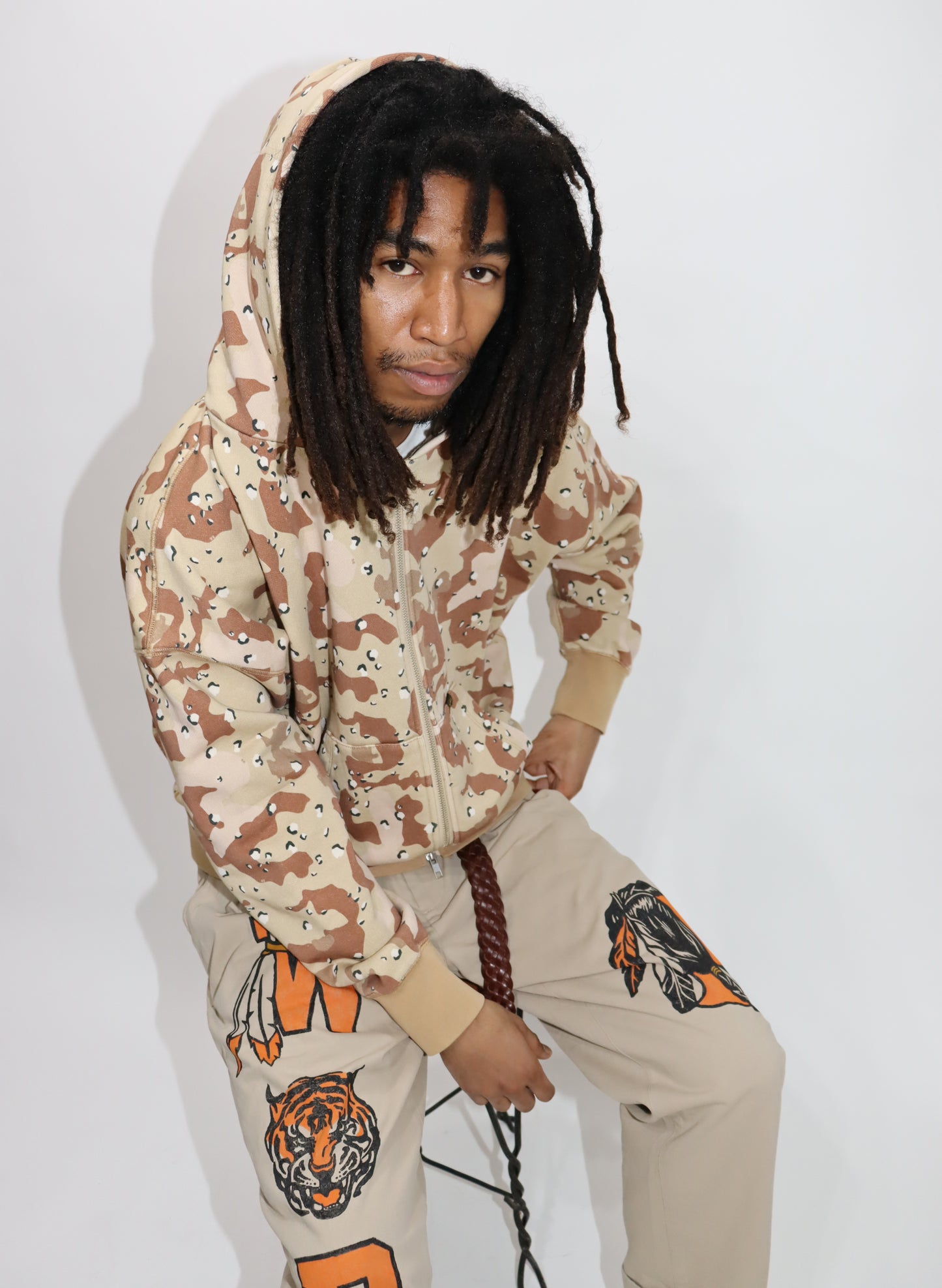 WOODBLOCK W-ZIP SWEAT HOODIE CHOCOTIP CAMO (WB-25SS-007)
