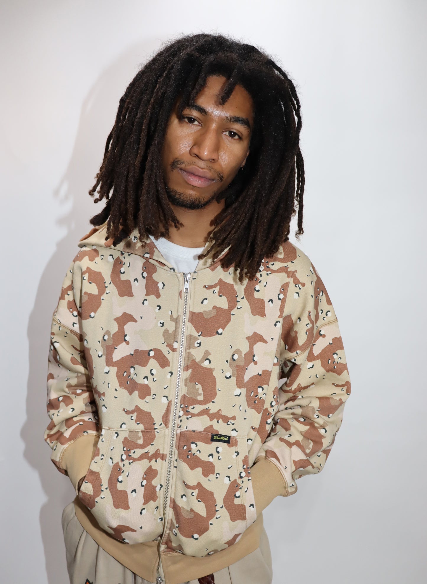 WOODBLOCK W-ZIP SWEAT HOODIE CHOCOTIP CAMO (WB-25SS-007)
