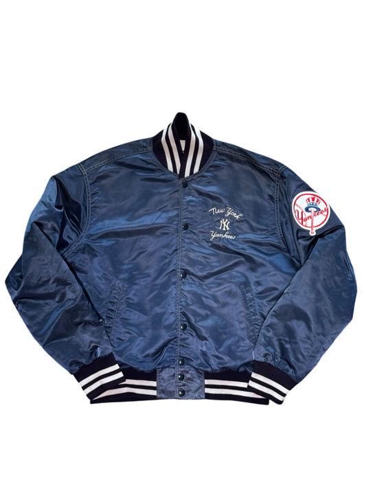 (SUP-605) PYRAMID NEW YORK YANKEES NYLON STADIUM JACKET - M - MADE IN U.S.A.