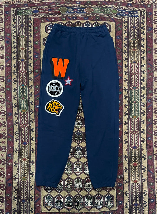 WOODBLOCK MULTI PATCHED SWEAT PANTS NAVY #A (WB-23AW-041)