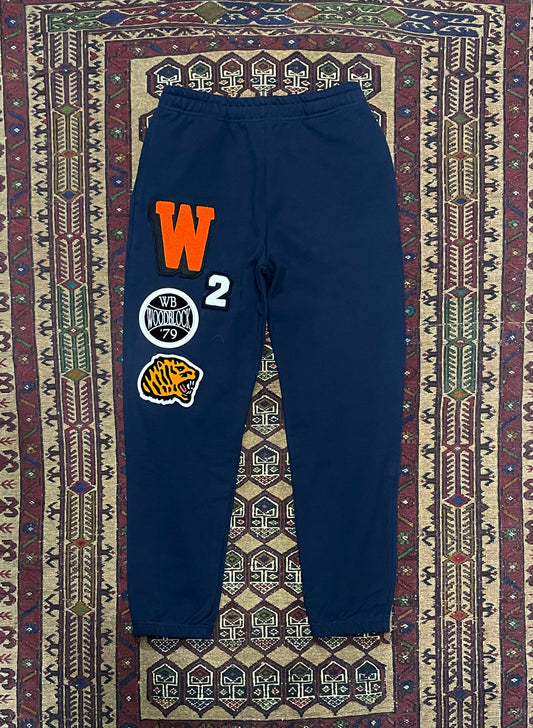 WOODBLOCK MULTI PATCHED SWEAT PANTS NAVY #B (WB-23AW-042)