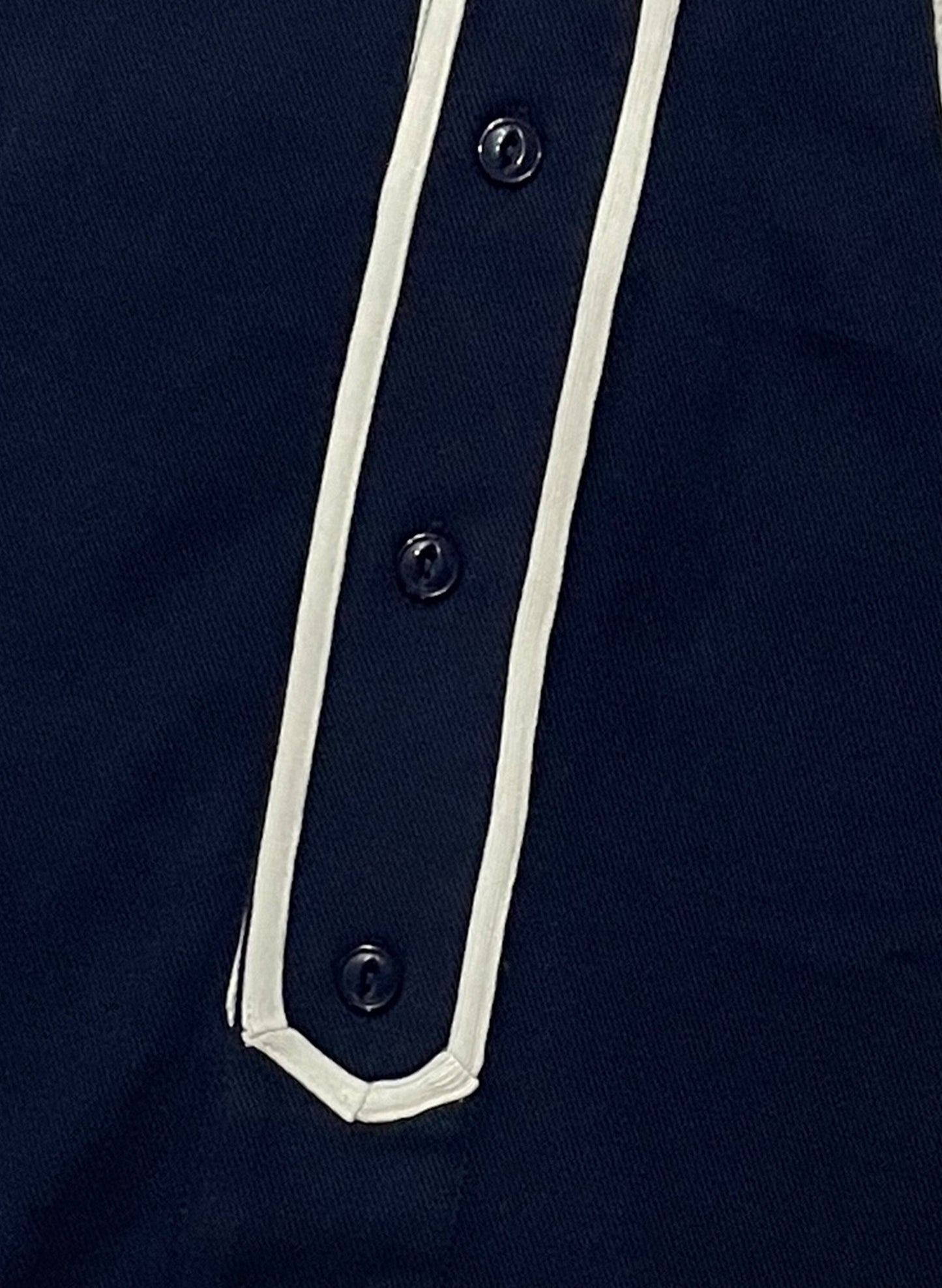 WOODBLOCK FELT PATCHED LS BASEBALL SHIRT NAVY(WB-23AW-020)