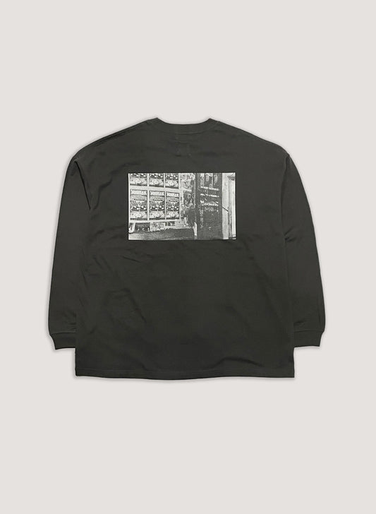 EXPANSION NY x WOODBLOCK POSTER PHOTO LS TEE CHARCOAL (WB-23AW-EXP02)